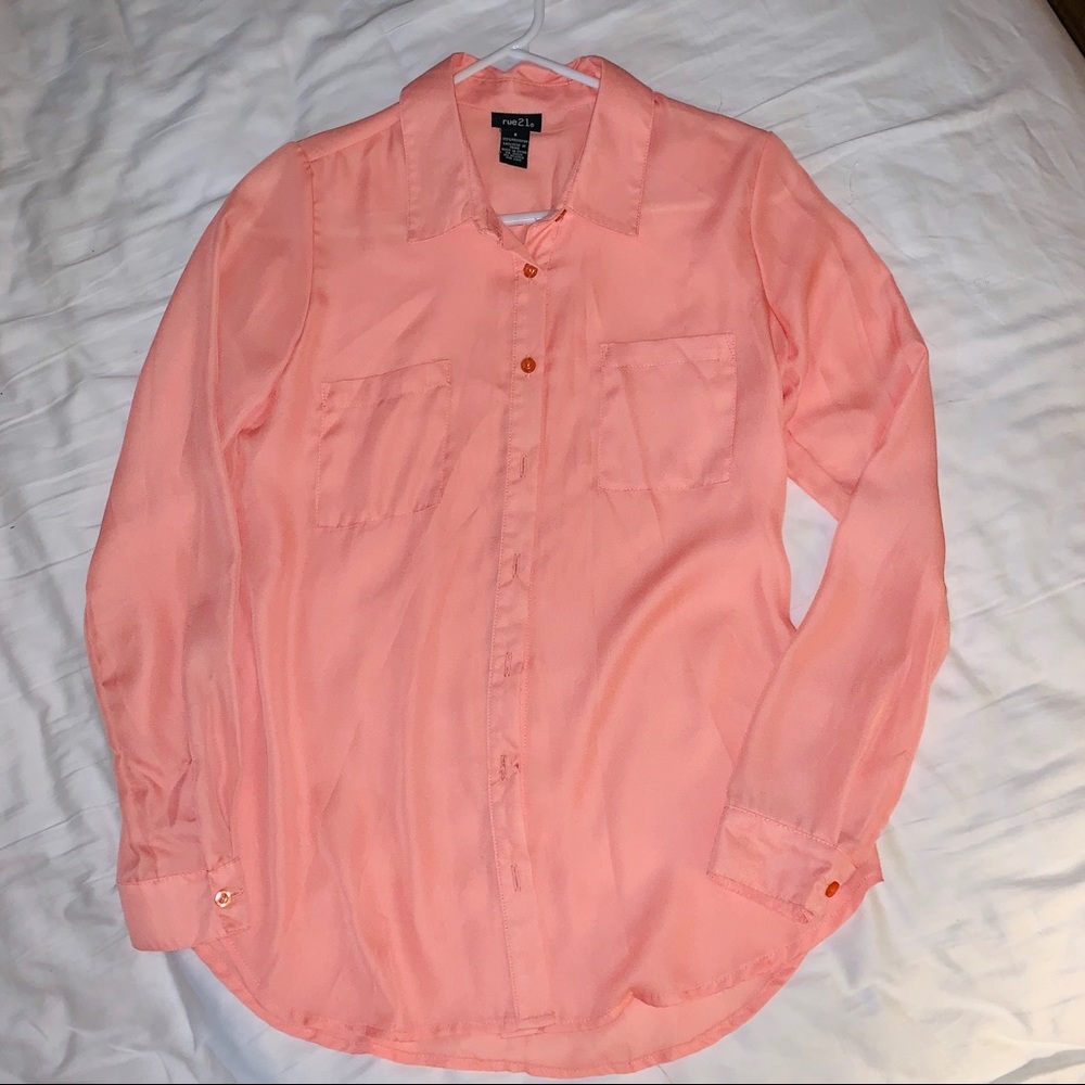 3 for $15 Pastel Orange Button Down